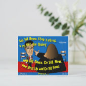 Ga zitten. Hou je kop. Briefkaart (Staand voorkant)