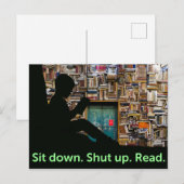 Ga zitten. Hou je kop. Lees. Originele digitale co Briefkaart (Voorkant / Achterkant)