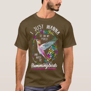 Ga zitten op mijn porie en kijk naar het T-shirt v
