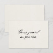 Ga zo algemeen als je kunt script affirmatie Kaart (Voorkant / Achterkant)