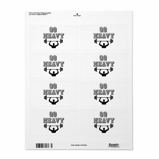 Ga zwaar weg etiket (Full Sheet)