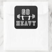 Ga zwaar weg vierkante sticker (Tas)