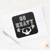 Ga zwaar weg vierkante sticker (Envelop)