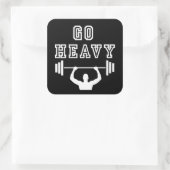 Ga zwaar weg vierkante sticker (Tas)