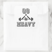 Ga zwaar weg vierkante sticker (Tas)