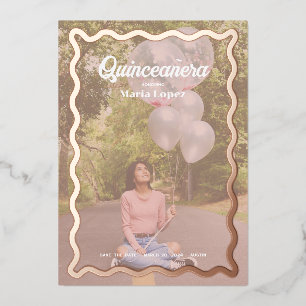 Gaaf Daisy's Quinceañera Bewaar de Datum Folie Uitnodiging