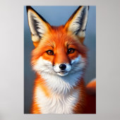 gaaf en schattig portret rode vos | AI Art. Poster (Voorkant)