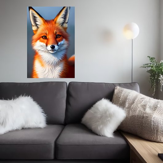 gaaf en schattig portret rode vos | AI Art. Poster