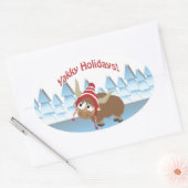 Gaaf Feestdagen! Winter Scene Ovale Sticker (Envelop)