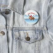 Gaaf Feestdagen! Winter Scene Ronde Button 5,7 Cm (In situ)