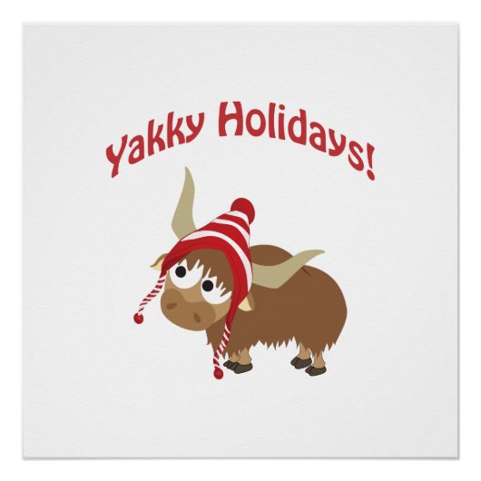 Gaaf Feestdagen! Winter Yak Poster (Voorkant)