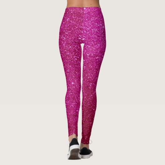 gaaf mooi , roze magenta glitter - patroon leggings (Achterkant)