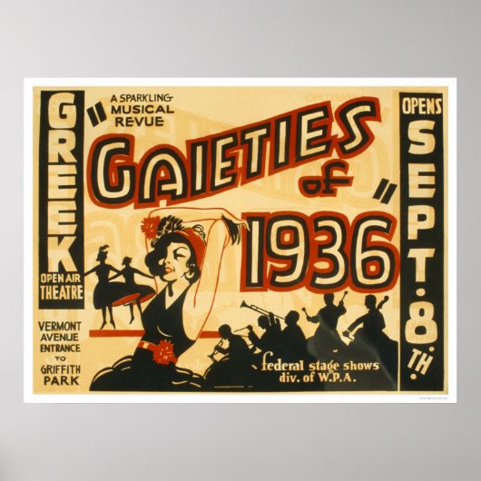 Gaaieties Musical Revue 1936 WPA Poster (Voorkant)