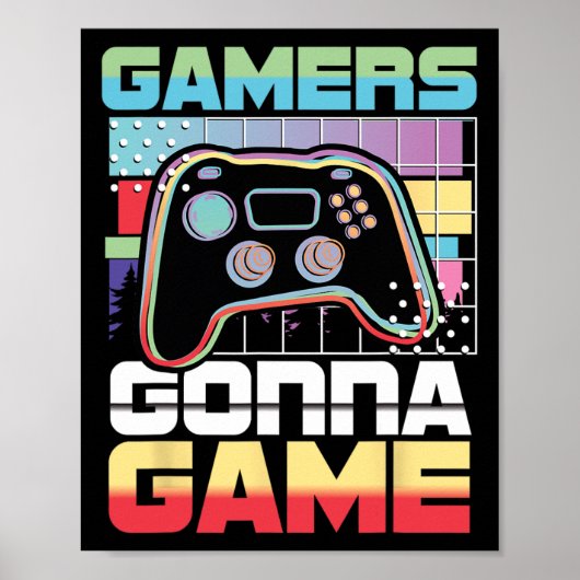 Gaan Game Video Speler Gaming Grappig Poster (Voorkant)