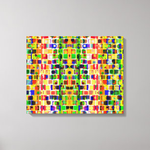 Gaan Gek Kleurrijk Abstract Patroon Canvas Afdruk