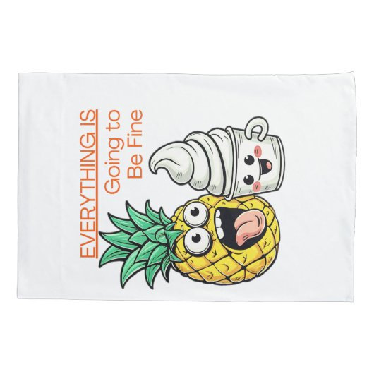 Gaan naar Fine Whip Ice Cream Funny Pineapple Kussensloop (Achterkant)