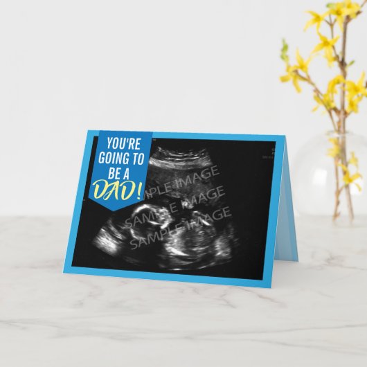 Gaan om een vader te zijn - Custom Ultrasound Phot Kaart (Gele Bloem)