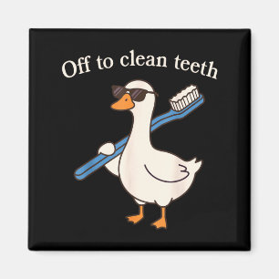 Gaan om tanden schoon te maken Funny Goose Tandart Magneet