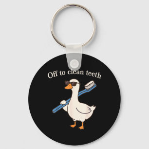 Gaan om tanden schoon te maken Funny Goose Tandart Sleutelhanger