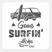 Gaan surfen Aloha Tijd Vierkante Sticker (Voorkant)