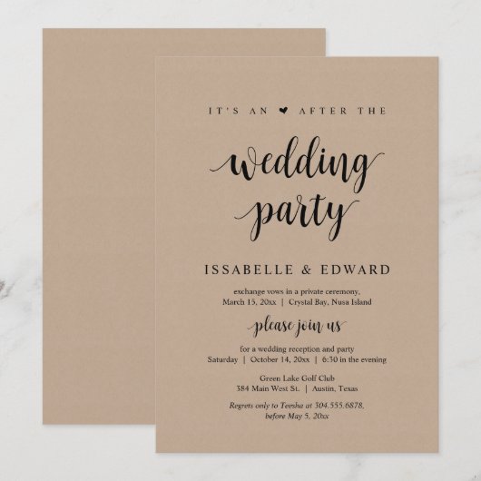 Gaan Trouwen, Het is een na het bruiloftsfeest, Kr Kaart (Voorkant / Achterkant)