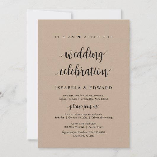 Gaan Trouwen, Het is een na het bruiloftsfeest, Kr Kaart (Voorkant)