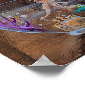 "Gaan Vist", Cat en Zeemeermin grillig Poster (Hoek)