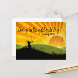 "Gaan voor het goud" Motivatie Affirmatie Briefkaart