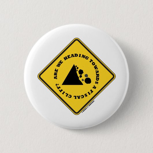 Gaan we naar een begrotingsklem? (Econ Sign) Ronde Button 5,7 Cm (Voorkant)