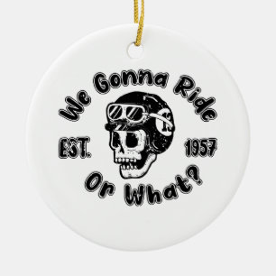 Gaan we rijden of niet keramisch ornament