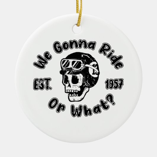 Gaan we rijden of niet keramisch ornament (Voorkant)