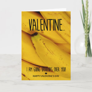 Gaande bananen over u Valentijnsdag Feestdagen Kaart