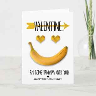 Gaande bananen over u Valentijnsdag Feestdagen Kaart
