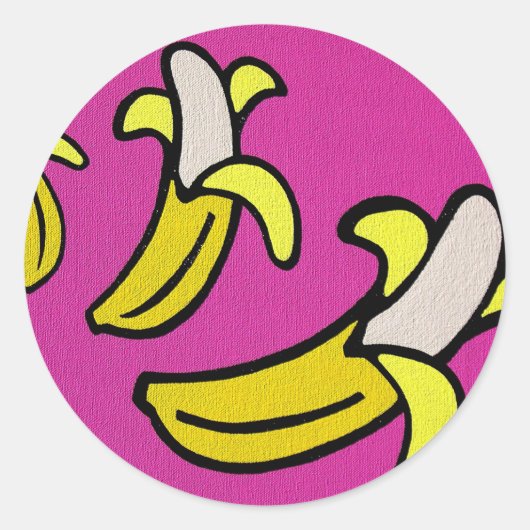 "Gaande bananen" Ronde Sticker (Voorkant)