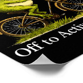 Gaat actief grappige kikker fietsende leraar contr poster (Hoek)