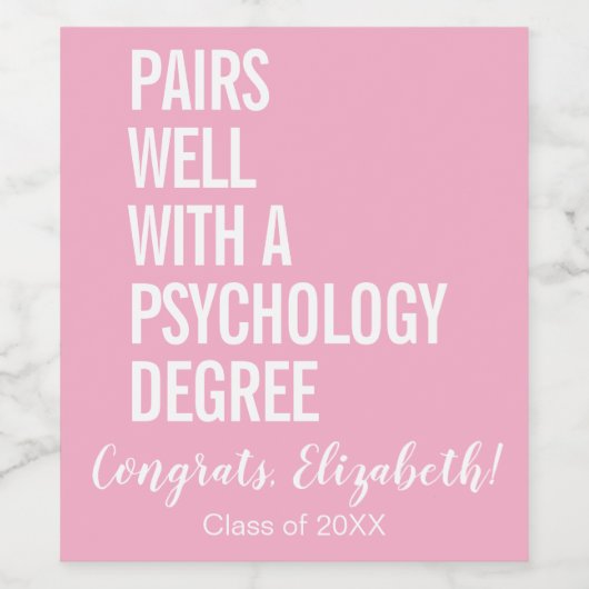 Gaat goed samen met een afstuderen aan een opleidi wijn etiket (Enkel label)