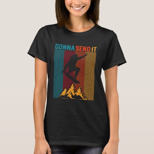 Gaat het Retro Grappig Snowboarden Freestyle S T-shirt (Voorkant)