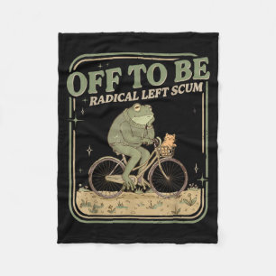 Gaat radicale linkse tuig meme kikker en kat op fleece deken