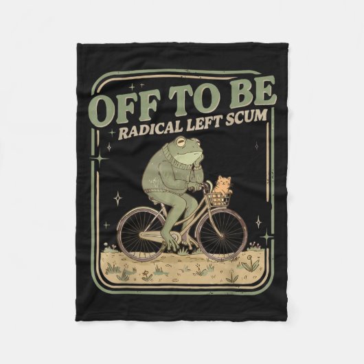 Gaat radicale linkse tuig meme kikker en kat op fleece deken (Voorkant)
