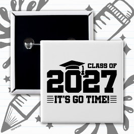 Gaatijd Afstudeerjaar Eindexamenklas 2027 Vierkante Button 5,1 Cm