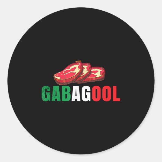 Gabagool Cacola Meat New Jersey Italian Pride Gift Ronde Sticker (Voorkant)