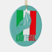 Gabagool Italiaans Amerikaans vlees met handbordje Keramisch Ornament (Rechts)