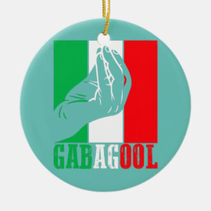 Gabagool Italiaans Amerikaans vlees met handbordje Keramisch Ornament