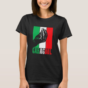 Gabagool Italiaans Amerikaans vlees met handbordje T-shirt