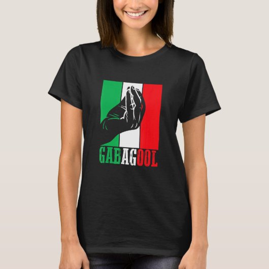 Gabagool Italiaans Amerikaans vlees met handbordje T-shirt (Voorkant)