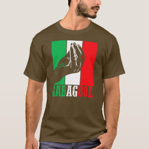 Gabagool Italiaans Amerikaans vlees met handbordje T-shirt
