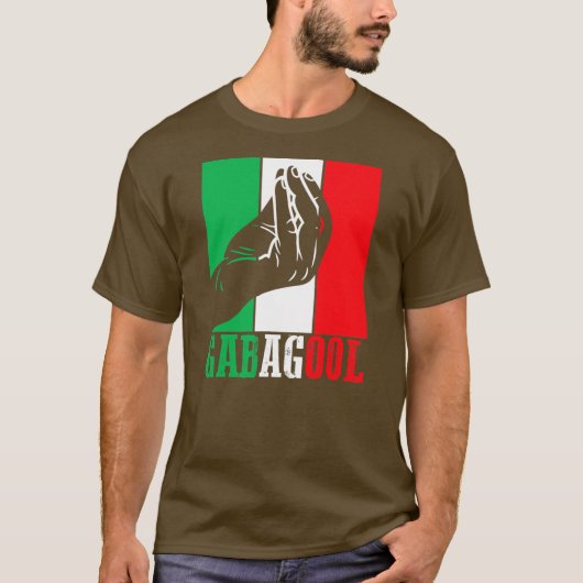 Gabagool Italiaans Amerikaans vlees met handbordje T-shirt (Voorkant)