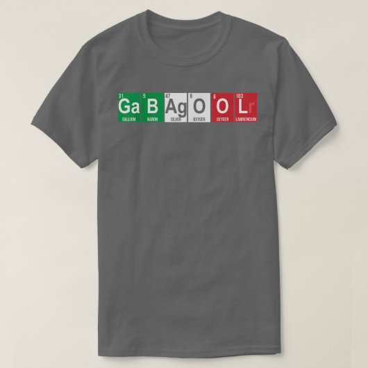 Gabagool Periodic Table Science Italiaans Capicola T-shirt (Design voorkant)