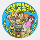 Gabba Gabba Hey Ronde Sticker (Voorkant)