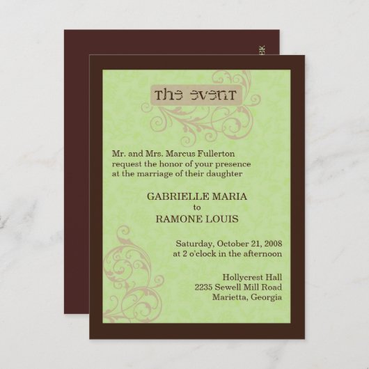 Gabby Invitation Uitnodiging Briefkaart (Voorkant / Achterkant)